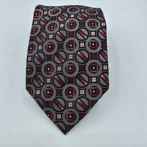 Mens Necktie Burgundy Muilti Colored Towncraft, size 57 x 3 inch Vintage